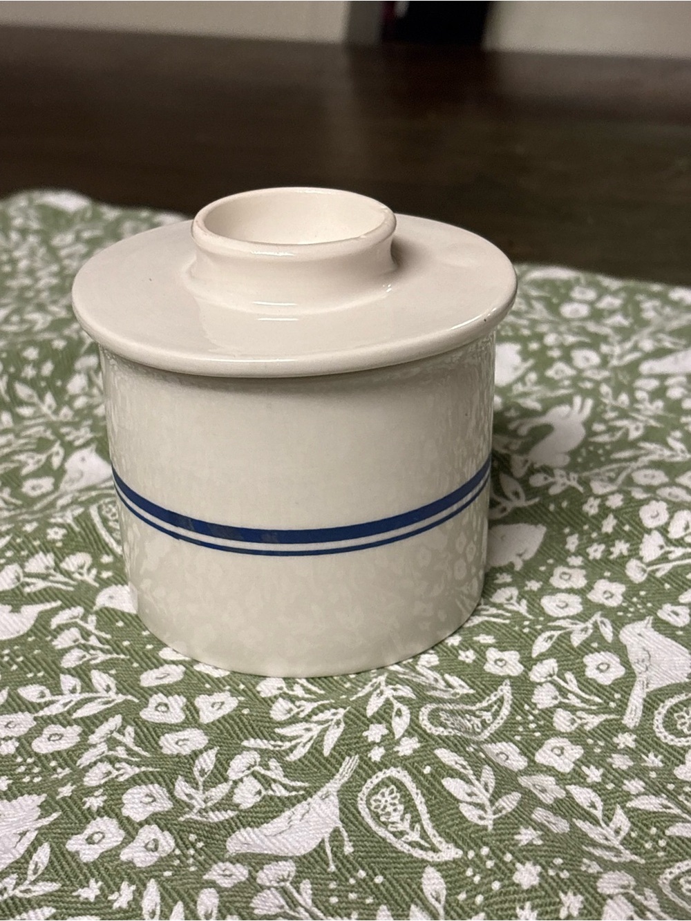 Butter Bell with Blue Double Stripe